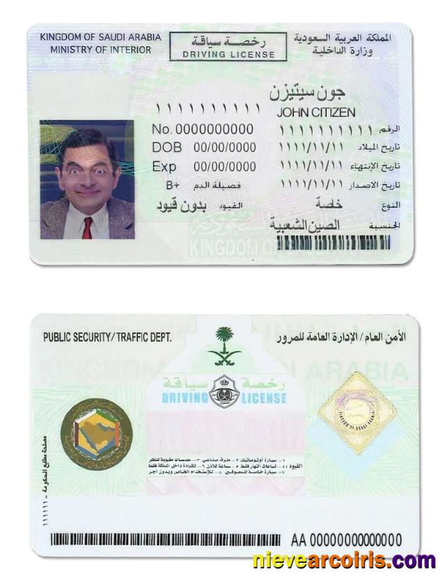 Saudi Arabia driving license